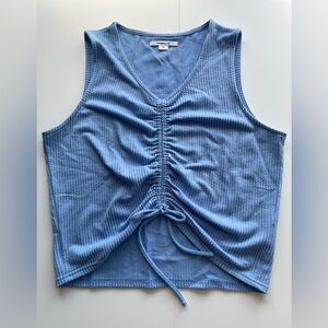 O’Neill Coastal Blue Martina V-Neck Rib Crop Tank Sz XL